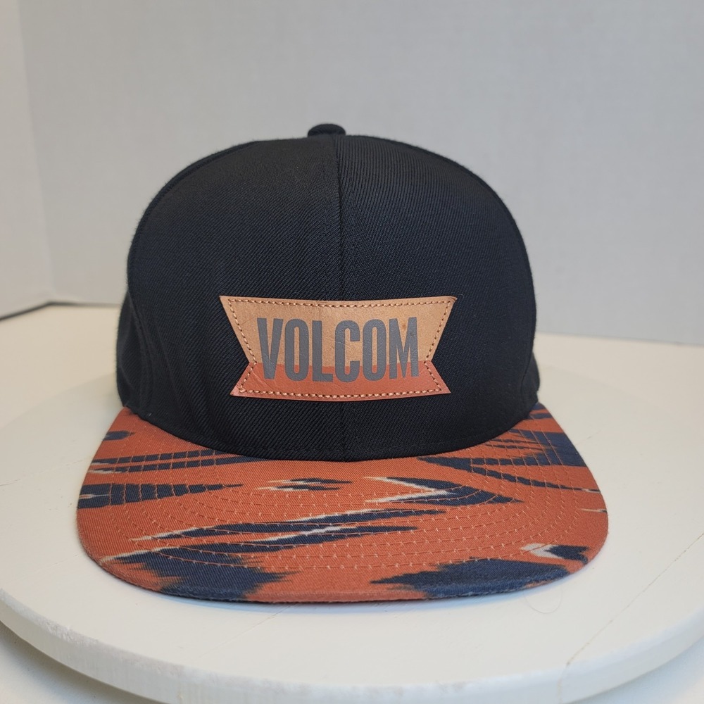 Volcom Native Snapback Hat Cap Adult Black Aztex Pattern Bill